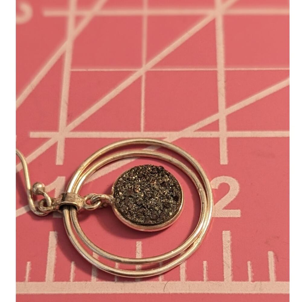 Sparkling Silver Double Circle Earrings - Picture 2 of 7